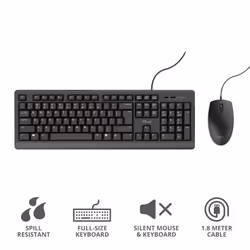 Trust Primo tastiera Mouse incluso Ufficio USB Tedesco Nero