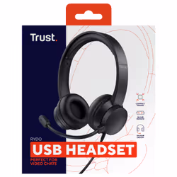 Trust Rydo Auricolare Cablato A Padiglione Musica e Chiamate USB tipo A Nero - Vista aggiuntiva 7