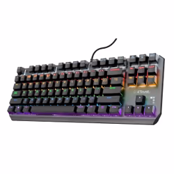 Trust GXT 834 Callaz, Cablato, USB, Interruttore a chiave meccanica, QWERTY, LED, Nero