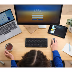 Trust Lyra tastiera Ufficio USB + RF Wireless + Bluetooth QWERTY Spagnolo Nero - Vista aggiuntiva 4