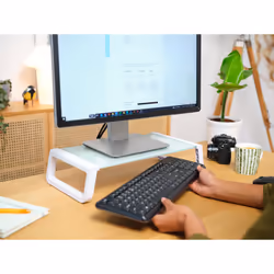 Trust 25351 Supporti a parete per TV Scrivania Trasparente, Bianco - Vista aggiuntiva 6