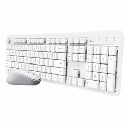 Trust Ody II, Full-size (100%), Wireless, RF Wireless, Interruttore a chiave a membrana, Bianco, Mouse incluso
