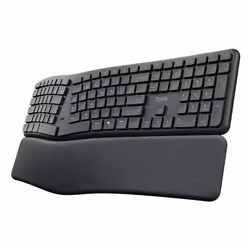 Trust Keyra Tastiera wireless multi-dispositivo ergonomica, Full-size (100%), Wireless, RF senza fili + Bluetooth, Interrutto ...