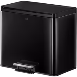 Il cestino a pedale Essential da 29 L nera della EKO è un elegante cestino rettangolare realizzato in acciaio inossidabile sp ...