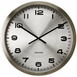 Karlsson - KA4626 Orologio da Muro Maxie, Alluminio, silver, tondo