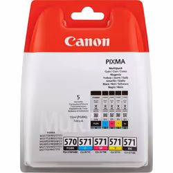 Canon Confezione multipla di cartucce d'inchiostro PGI-570BK/CLI-571 BK/C/M/Y, Resa standard, Nero per foto, Ciano per foto, ...