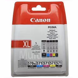 Canon PGI-570XL/CLI-571 PGBK, Nero, Ciano, Magenta, Giallo, 22 ml, 7 ml, 5 pz, Confezione multipla