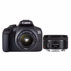 Canon EOS 2000D + EF-S 18-55 IS II + EF 50mm, 24,1 MP, 6000 x 4000 Pixel, CMOS, Full HD, Touch screen, Nero