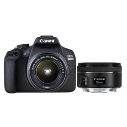 Canon EOS 2000D + EF-S 18-55 IS II + EF 50mm 1/2" Corpo della fotocamera SLR 24,1 MP CMOS 6000 x 4000 Pixel Nero