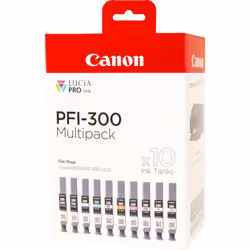 Canon PFI-300 cartuccia d'inchiostro 10 pz Originale Nero, Blu, Ciano, Grigio, Magenta, Nero per foto, Magenta per foto, Rosso, Giallo