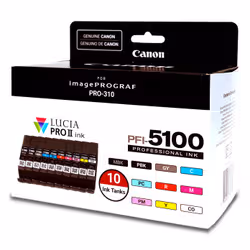 Canon PFI-5100 Multipack cartuccia d'inchiostro 10 pz Originale Resa standard Ciano, Nero opaco, Nero - Vista aggiuntiva 3