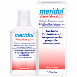 Meridol Collutorio è un trattamento intensivo che contiene lo 0,20% di Clorexidina ampiamente utilizzata dai dentisti per il  ...