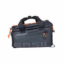Basil Miles Tarpaulin Posteriore Borsa da bicicletta 7 L Tela cerata Arancione, Nero