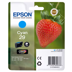 Epson Strawberry 29 C, Resa standard, Ciano, 3,2 ml, 1 pz, 180 pagine