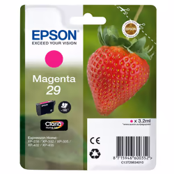 Epson Strawberry 29 M, Resa standard, Magenta, Inchiostro a base di pigmento, 3,2 ml, 1 pz, 180 pagine