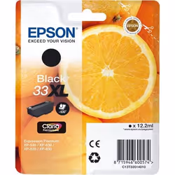 Epson Oranges 33XL K, Resa elevata (XL), Nero, Inchiostro a base di pigmento, 12,2 ml, 1 pz, 530 pagine