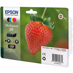 Epson Strawberry 29 CMYK, Resa standard, Nero, Ciano, Magenta, Giallo, 5,3 ml, 3,2 ml, 1 pz, Confezione multipla
