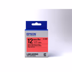 Epson Nastro fondo Pastello Rosso per testo Nero 12/9 LK-4RBP