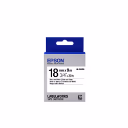 Epson Nastro fondo Standard Bianco per testo Nero 18/9 LK-5WBN, Nero su bianco, Giappone, LabelWorks LW-1000P LabelWorks LW-4 ...