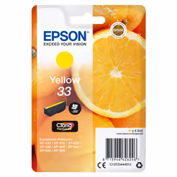 Epson Oranges Cartuccia Giallo T33 Claria Premium, Giallo, Inchiostro a base di pigmento, 4,5 ml, 1 pz