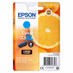 Epson Oranges Cartuccia Ciano T33XL Claria Premium, Resa elevata (XL), Ciano, 8,9 ml, 1 pz, 650 pagine