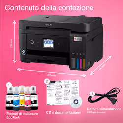 Epson EcoTank ET-4800 stampante multifunzione inkjet 4-in-1 A4, serbatoi ricaricabili alta capacità, 4 flaconi inclusi pari a 7500pag B/N 4500pag colore, Wi-FI Direct, USB - Vista aggiuntiva 5
