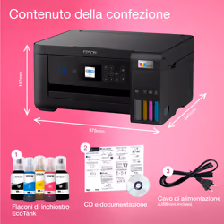 Epson EcoTank ET-2850 stampante multifunzione inkjet 3-in-1 A4, serbatoi ricaricabili alta capacità, 5 flaconi inclusi pari a 14000pag B/N 5200pag colore, Wi-FI Direct, USB - Vista aggiuntiva 4