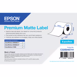 Epson Premium Matte Label - Continuous Roll: 102mm x 60m, Etichetta per stampante autoadesiva, Etichetta continua, Ad inchios ...