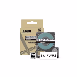 Epson LK-6WBJ, Nero, Bianco, Trasferimento termico, Opaco, 2,4 cm