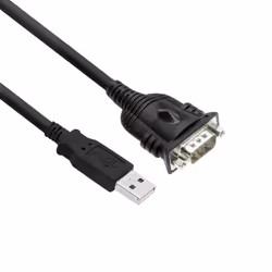 ACT EM1016, Nero, 0,6 m, USB tipo A, DB-9, Maschio, Maschio