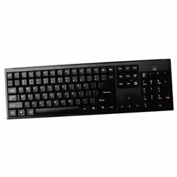 Ewent EW3108, Full-size (100%), Cablato, USB + PS/2, Nero