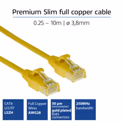 ACT DC9801 cavo di rete Giallo 1 m Cat6 U/UTP (UTP)