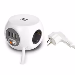 ACT AC2405 prolunghe e multiple 1,5 m 3 presa(e) AC Interno Bianco