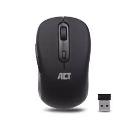 ACT AC5125, Mano destra, Ottico, RF Wireless, 1600 DPI, Nero