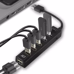 ACT AC6215 hub di interfaccia USB 2.0 480 Mbit/s Nero - Vista aggiuntiva 5