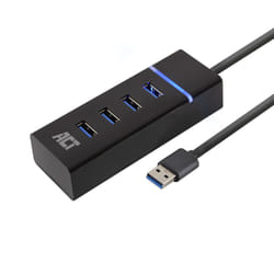 ACT AC6300 hub di interfaccia USB 3.2 Gen 1 (3.1 Gen 1) Type-A 5000 Mbit/s Nero