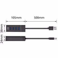 ACT AC6300 hub di interfaccia USB 3.2 Gen 1 (3.1 Gen 1) Type-A 5000 Mbit/s Nero - Vista aggiuntiva 4