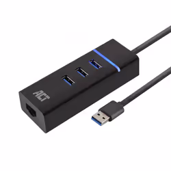 ACT AC6310, Cablato, USB 3.2 Gen 1 (3.1 Gen 1) Type-A, 10,100,1000 Mbit/s, Nero, 5 Gbit/s, RJ-45, USB 3.2 Gen 1 (3.1 Gen 1) T ...