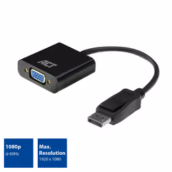 ACT AC7515 cavo e adattatore video 0,15 m DisplayPort VGA (D-Sub) Nero - Vista aggiuntiva 2