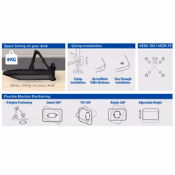 ACT AC8301 Supporti a parete per TV 81,3 cm (32") Scrivania Nero - Vista aggiuntiva 5
