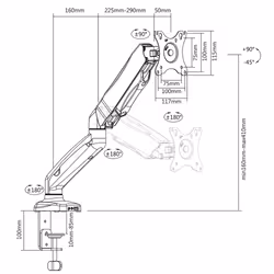 ACT AC8311 Supporti a parete per TV 81,3 cm (32") Scrivania Nero - Vista aggiuntiva 4