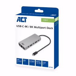 ACT AC7095 replicatore di porte e docking station per laptop Cablato USB 3.2 Gen 1 (3.1 Gen 1) Type-C Grigio