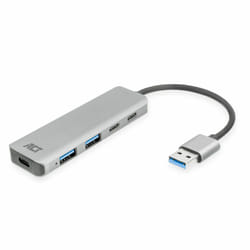 ACT AC6125 hub di interfaccia USB 3.2 Gen 1 (3.1 Gen 1) Type-A 5000 Mbit/s Grigio