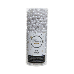 EDM - Perline decorative Noel 10m, colore bianco neve.
