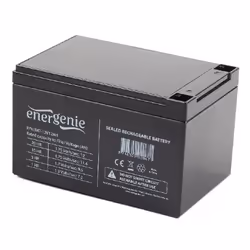 Gembird BAT-12V12AH, Acido piombo (VRLA), 12 V, 1 pz, Nero, 12 Ah, 5 anno/i