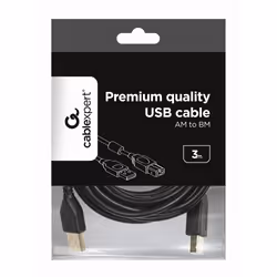 Gembird 3m USB 2.0 A/B M cavo USB USB A USB B Nero
