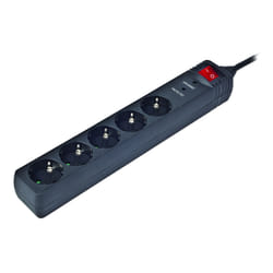 Gembird SPG5-C-5 prolunghe e multiple 1,5 m 5 presa(e) AC Nero