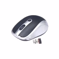 Gembird MUSW-002, Ambidestro, Ottico, RF Wireless, 1600 DPI, Nero, Argento