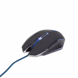 Gembird MUSG-001-B, Ambidestro, USB tipo A, 2400 DPI, Nero, Blu