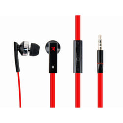 Gembird Porto Cuffie Cablato In-ear Musica e Chiamate Nero, Rosso